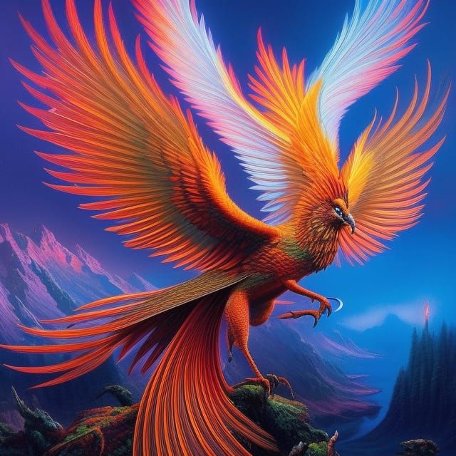 Phoenix Rising From Ashes: Fantasy Art