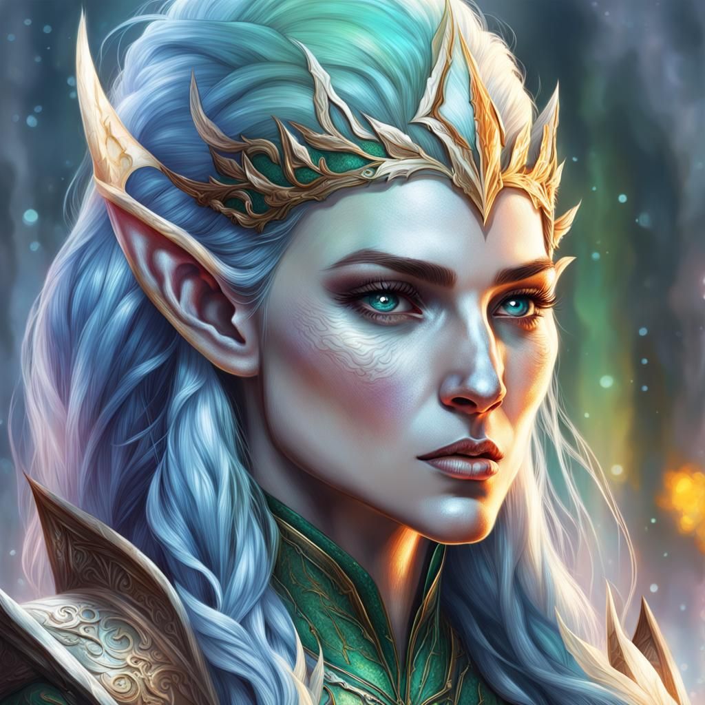Detailed Portrait of an Elf Queen