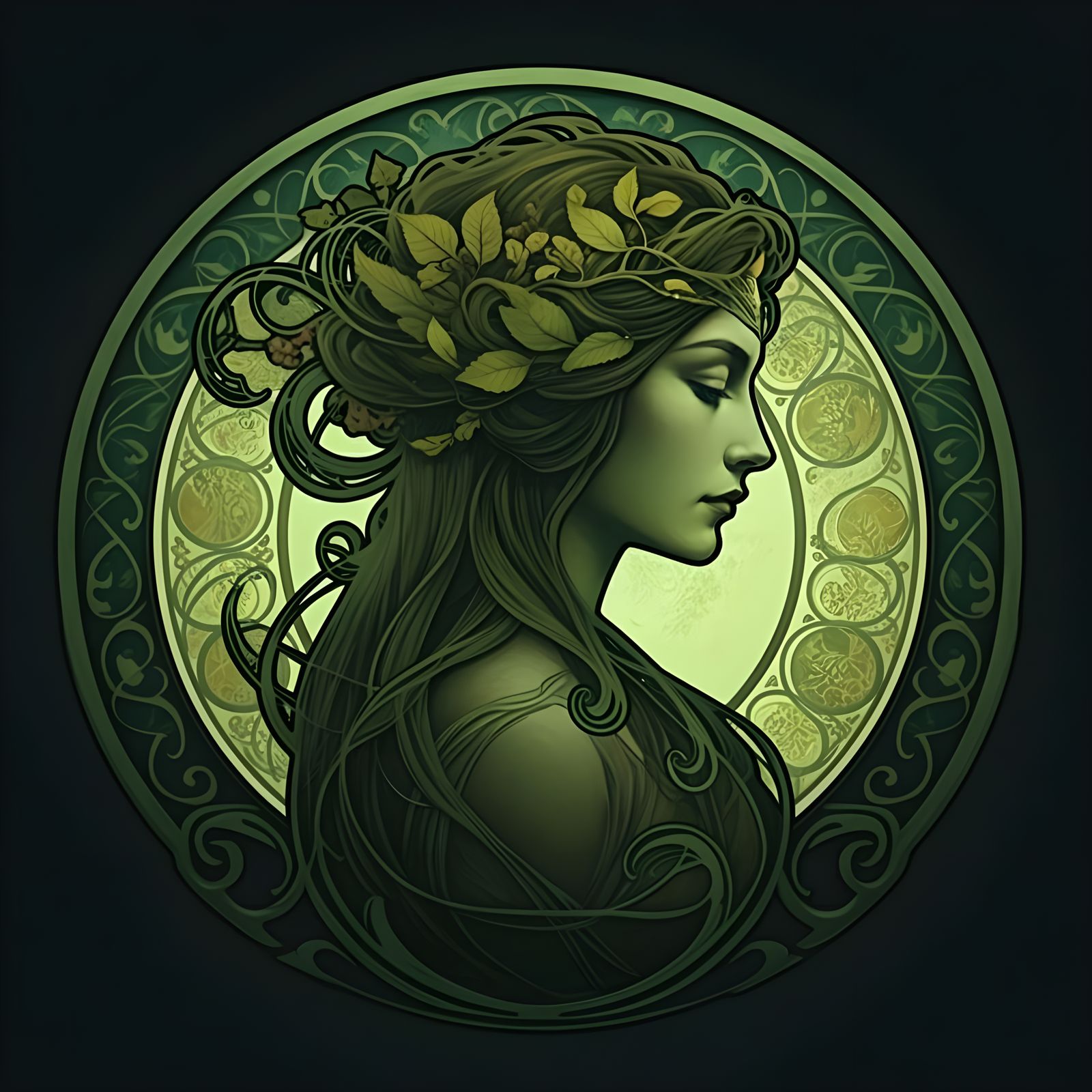 Ethereal Goddess Emblem in Deep Fantasy Style