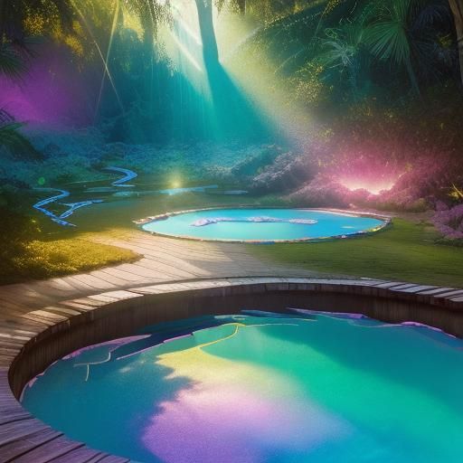 Paradise with Renaissance Woman in Watercolor Style