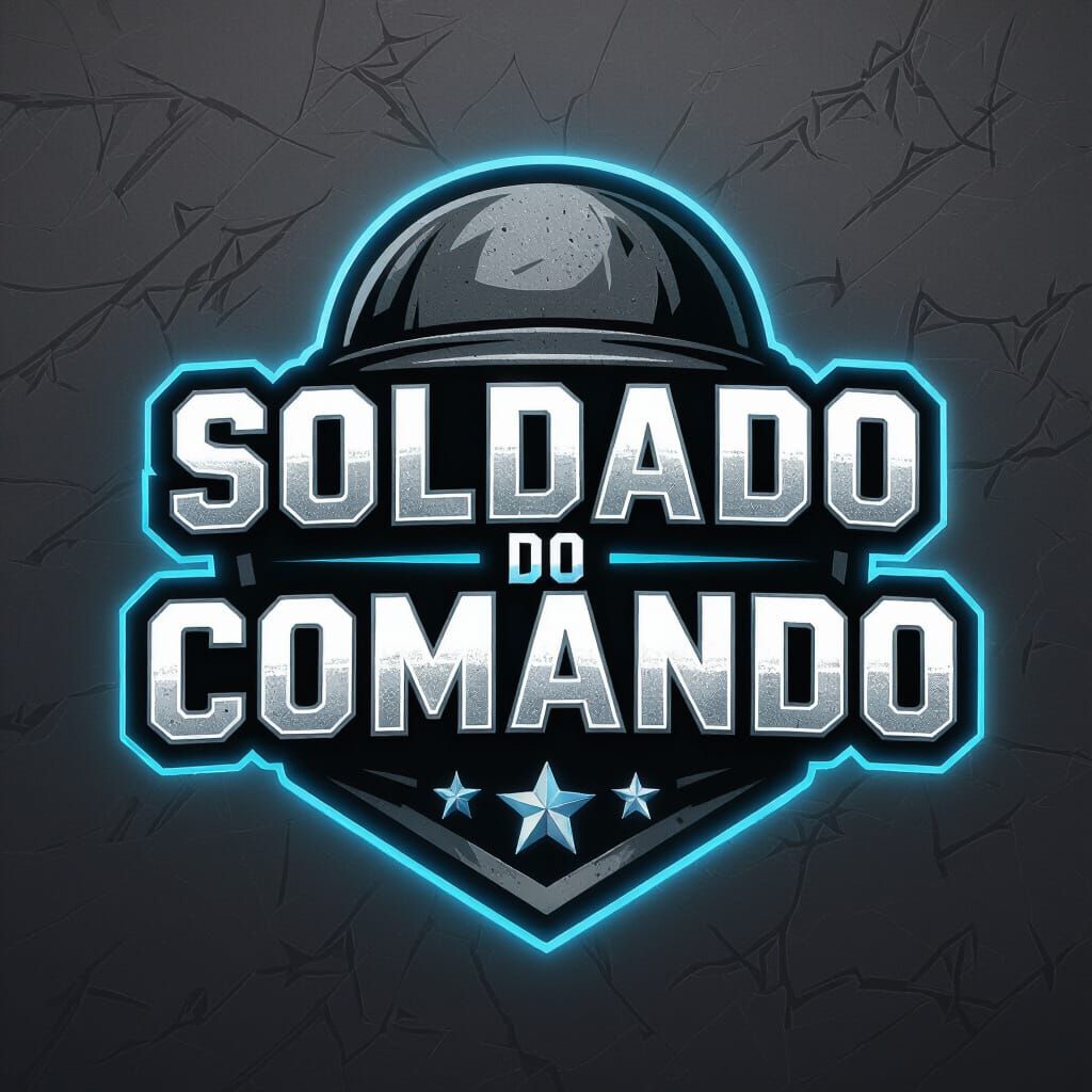 Soldado do Comando YouTube Logo in Futuristic Military Style