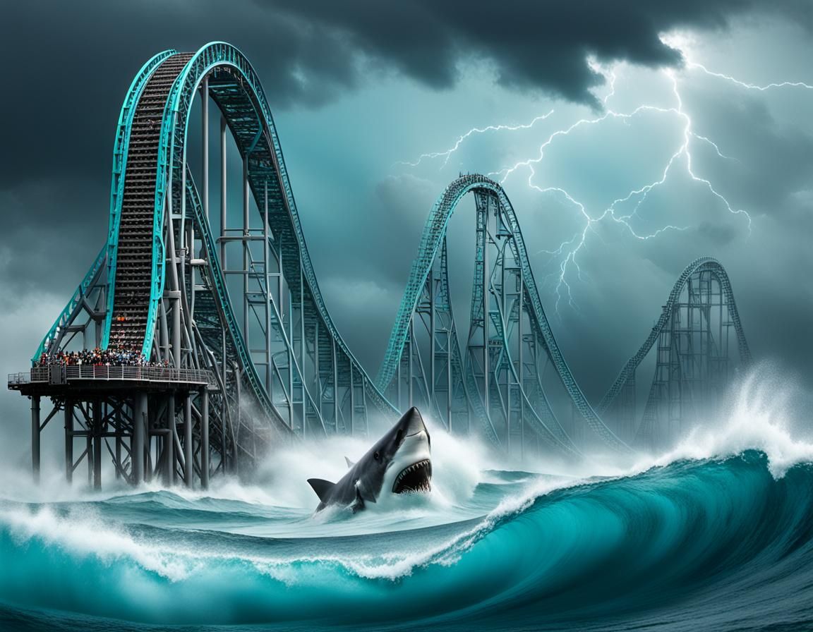Ocean Roller Coaster in Futuristic Style