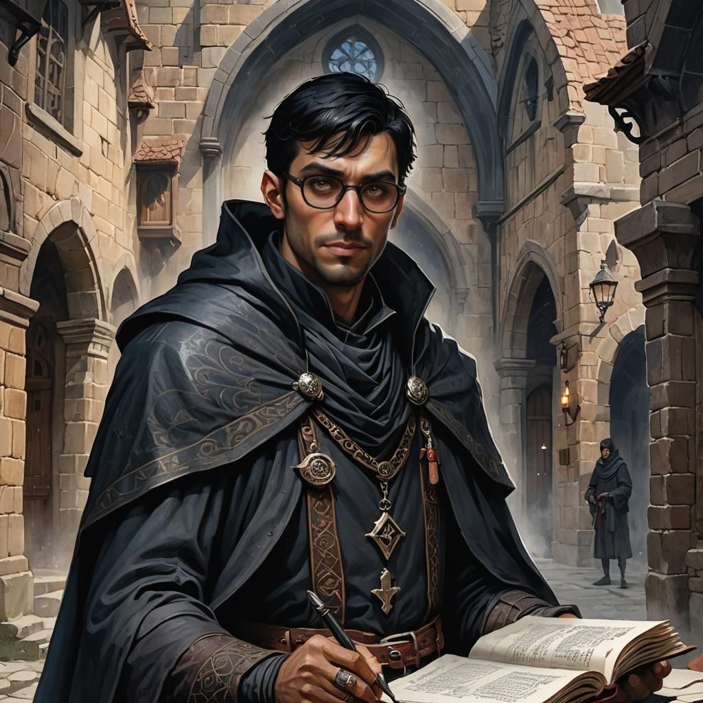 Game Master in Curse of Strahd as Watercolor