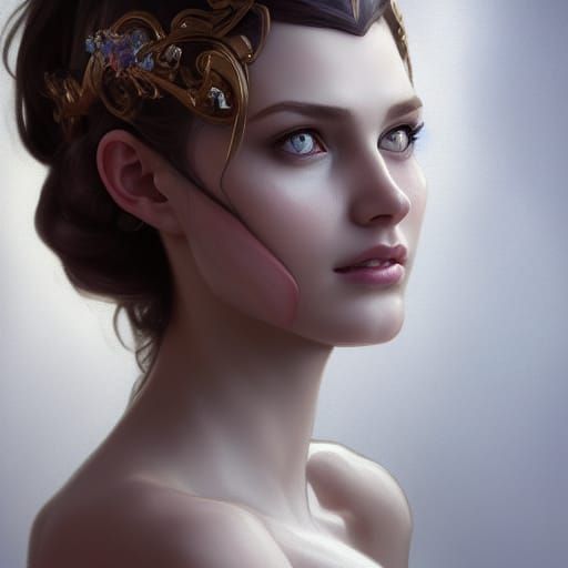 Detailed Portrait of a Princess in Geometric Style