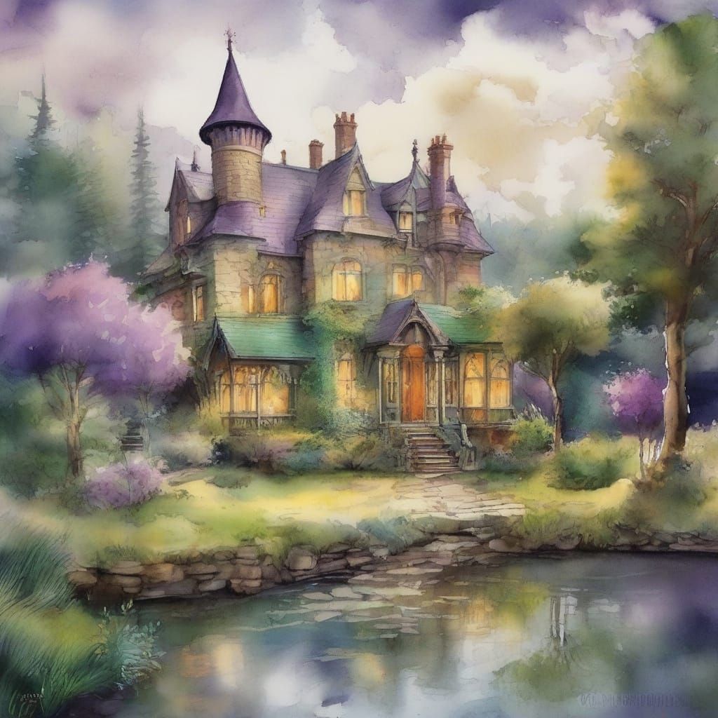 Whimsical Wizard's Manor in Enchanted Woodland
