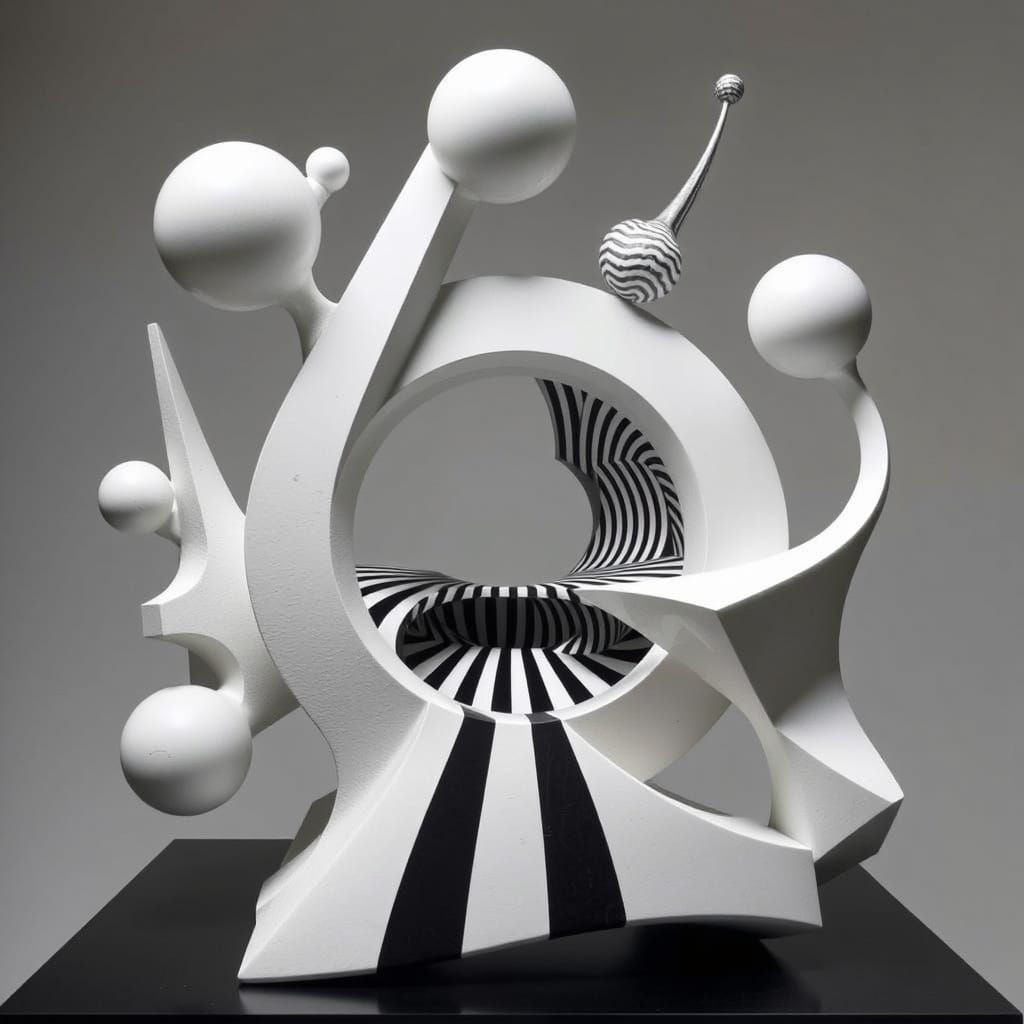 Surreal Abstract Sculpture with Optical Illusions