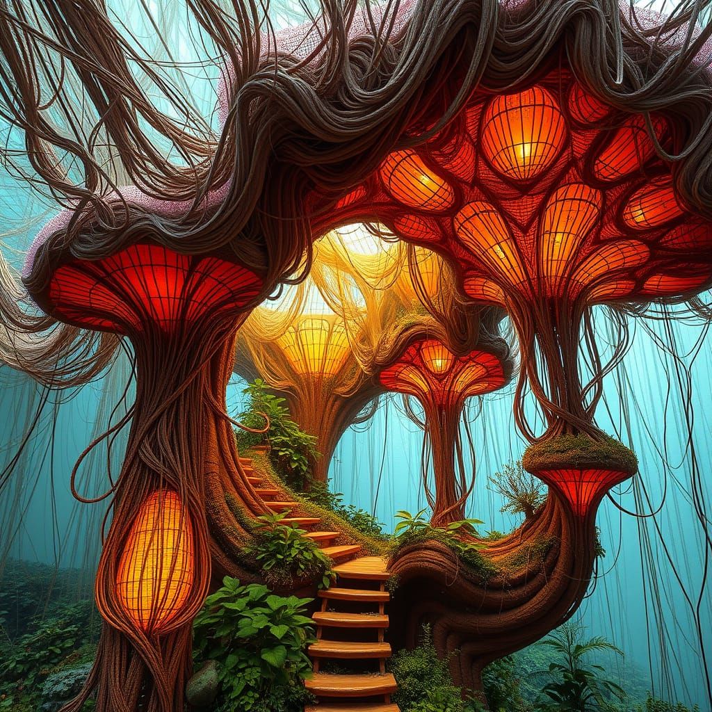 Botanical Eco-Shack in Postmodern Dreamscape