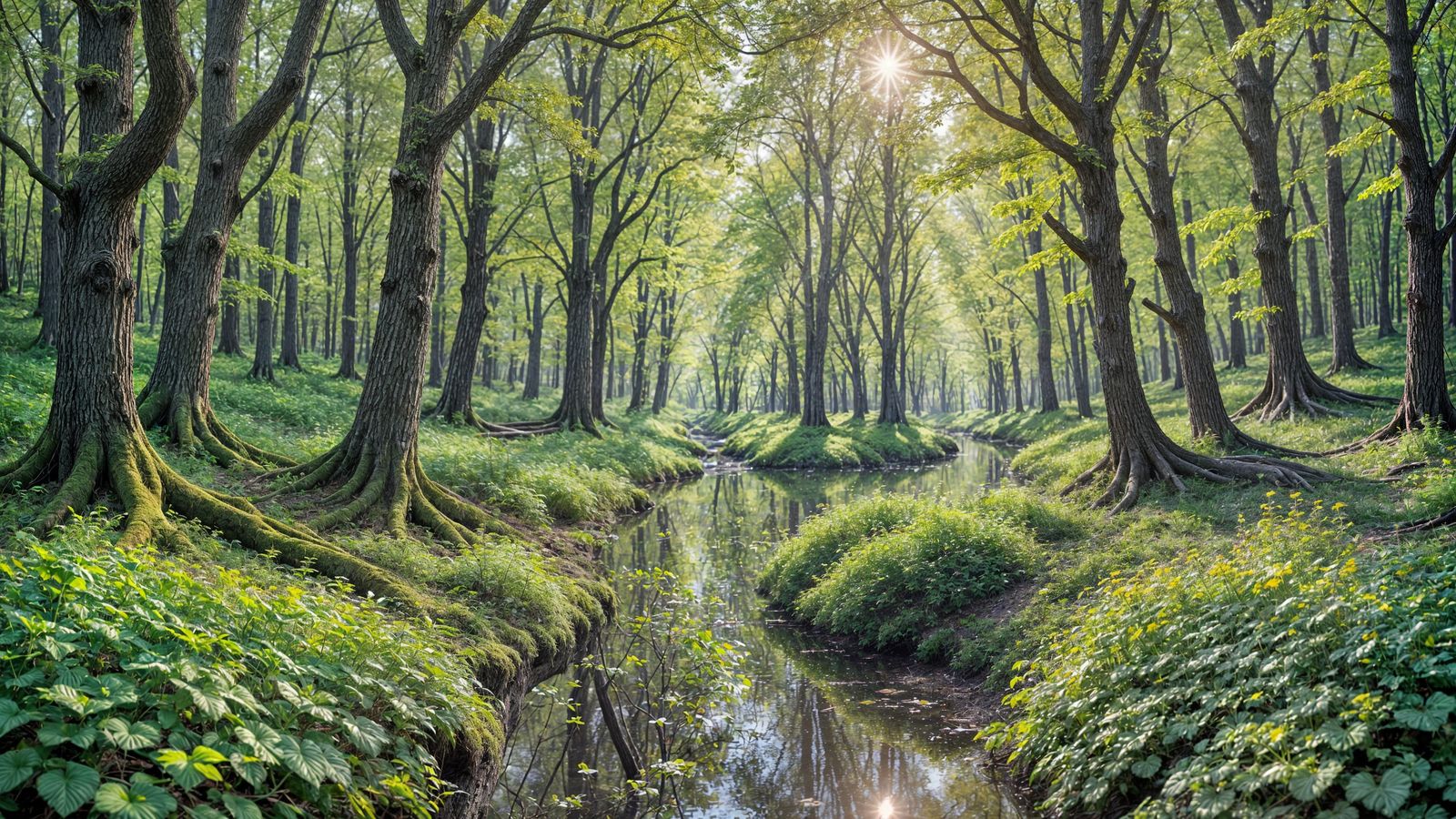 The season of Spring explodes into life in a Midwestern forest.