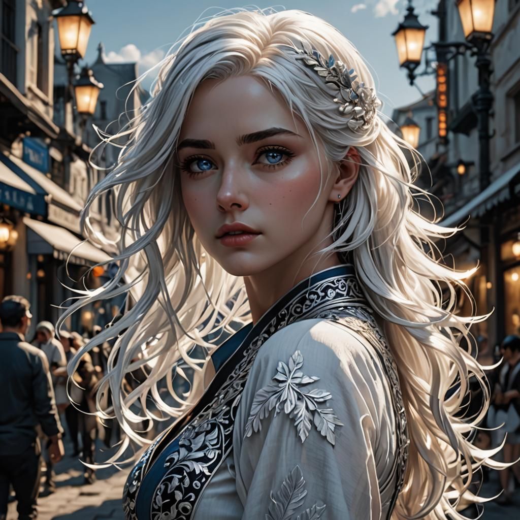 Monochrome Portrait of a Girl in Charcoal Drawing