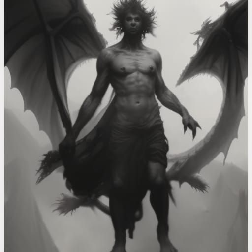 Male Dragon in Gothic Horror Style