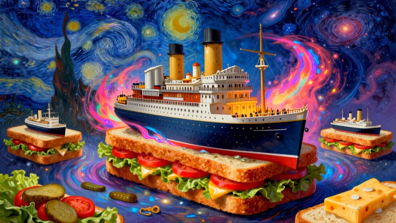 Victorian Cruise Ship Mansion on Sandwich in Cosmic Vortex