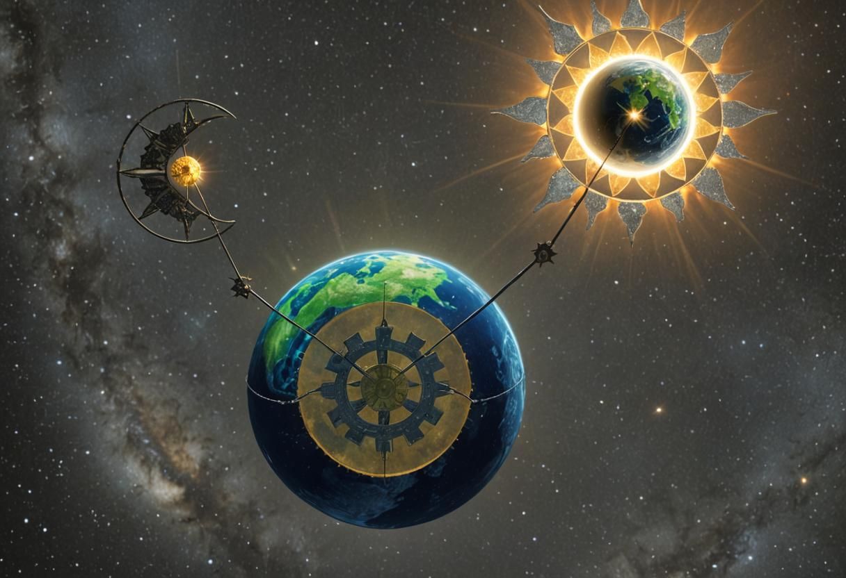 Mechanical Celestial Bodies Linked in Space