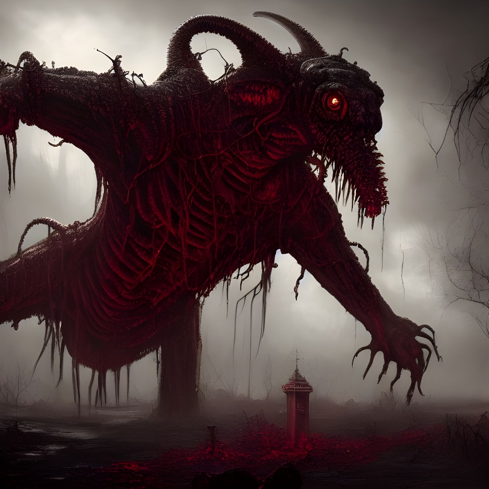 Lovecraftian Elder God in a Ruined World