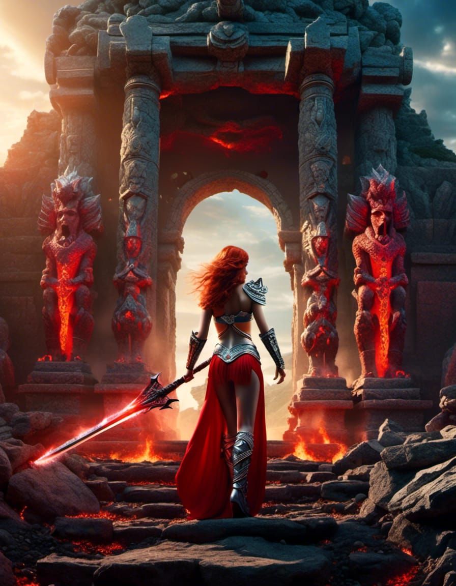 Warrior with a magic sword