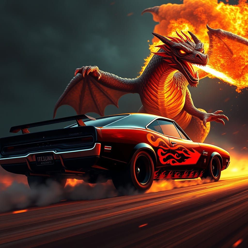 Speeding Hot Rod and Dragon Engage in Epic Chase