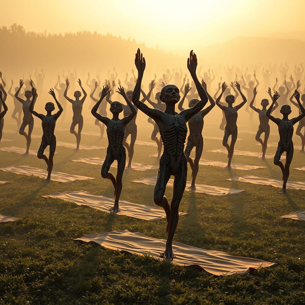 Surreal Yoga Puppets Seek Enlightenment in Dreamlike Landsca...