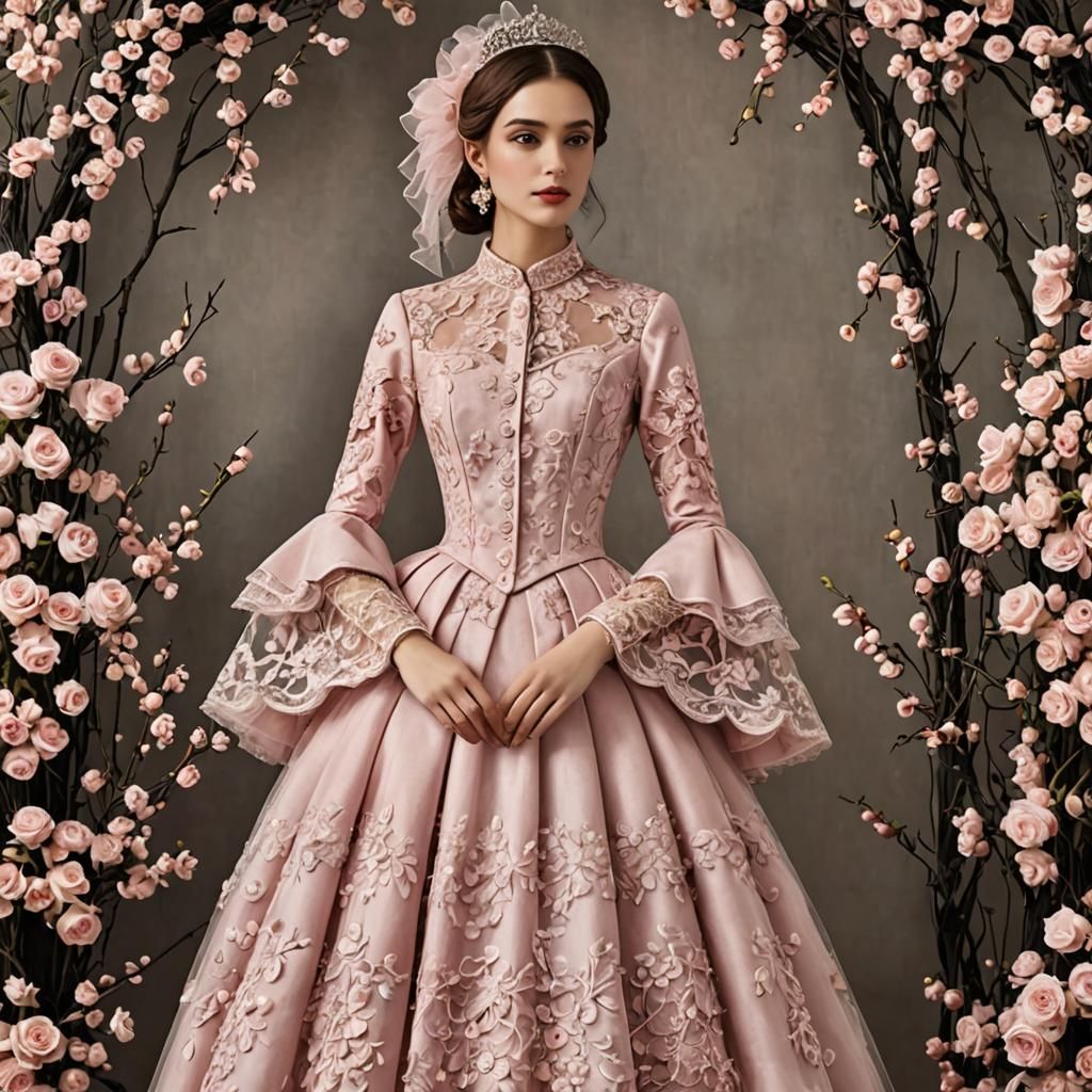 Medieval Woman Reading Book in Gothic Interior