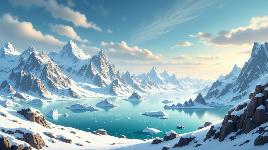 Vast and Isolated Antarctic Landscape in Romantic Style