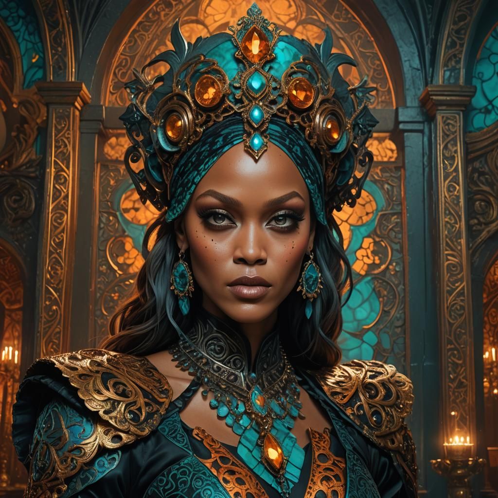 Gothic Editorial Featuring Model in Ornate Setting