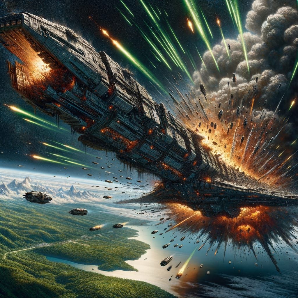 Dreadnought Crash Landing on Alien Planet