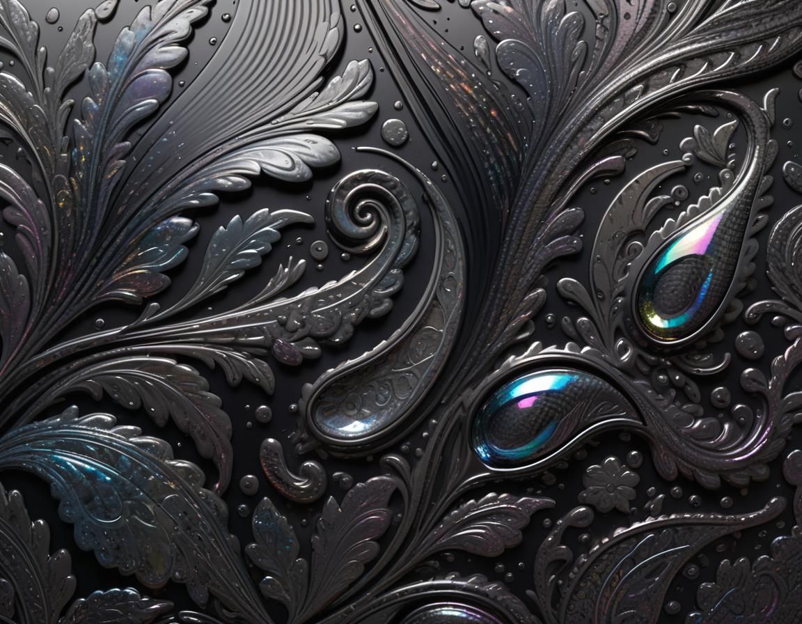 Carbon Fiber Paisley with Iridescent Highlights