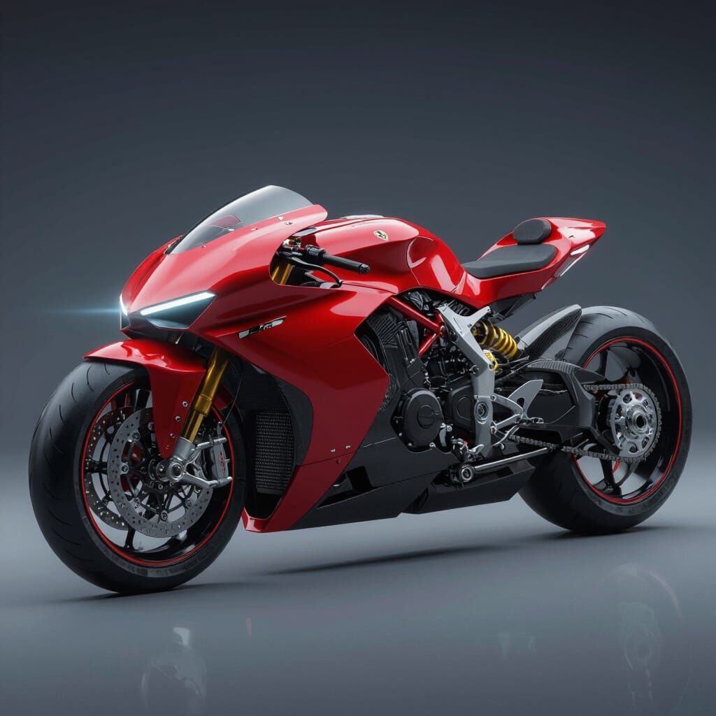 Futuristic Ferrari F1 Alien Motorcycle Concept