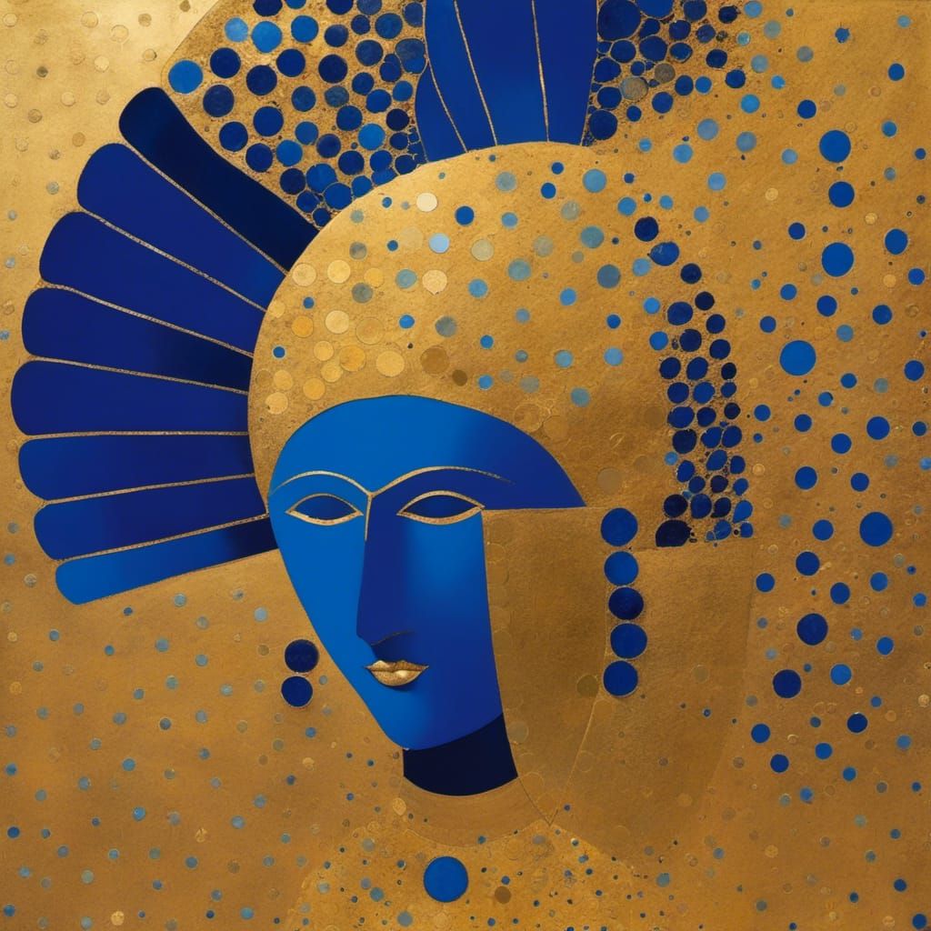 Greek Emperor in Gold and Lapis Blue: Redon Style