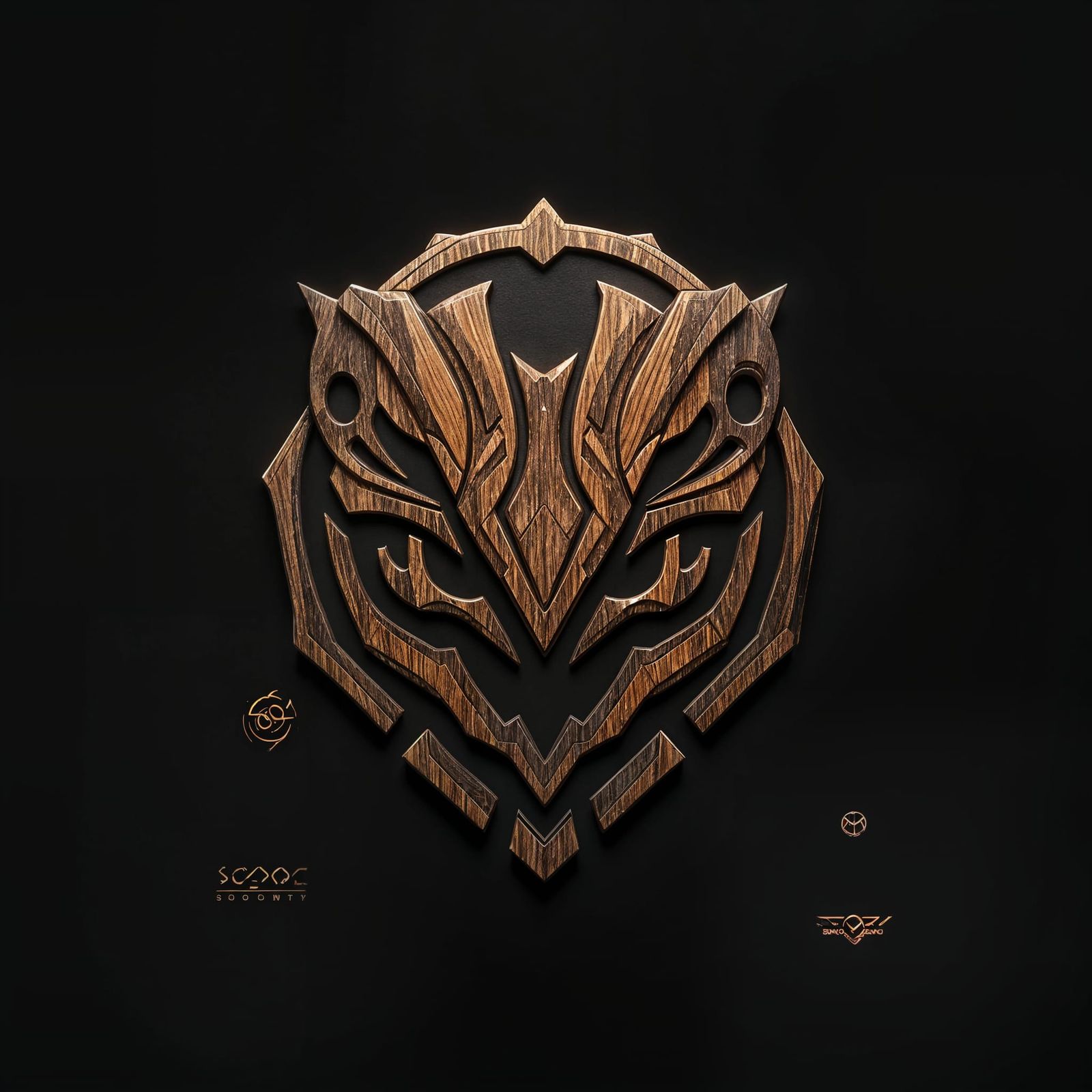 Ambitious Sci-Fi Logo for Moto Soko in Dark Wood