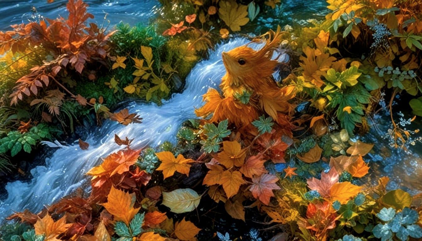 Enchanted Forest Scene with Pan in Golden Light