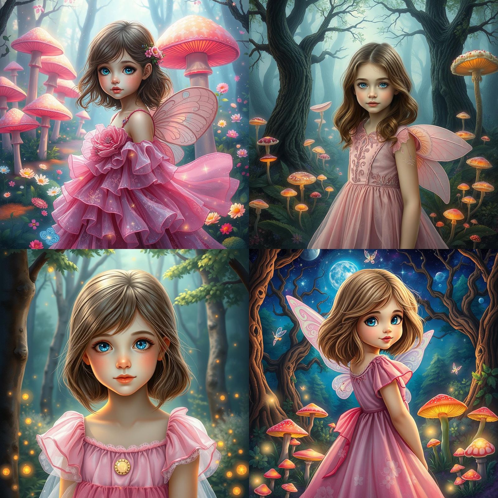 Magical Fairy in Cosmic Forest Illustration