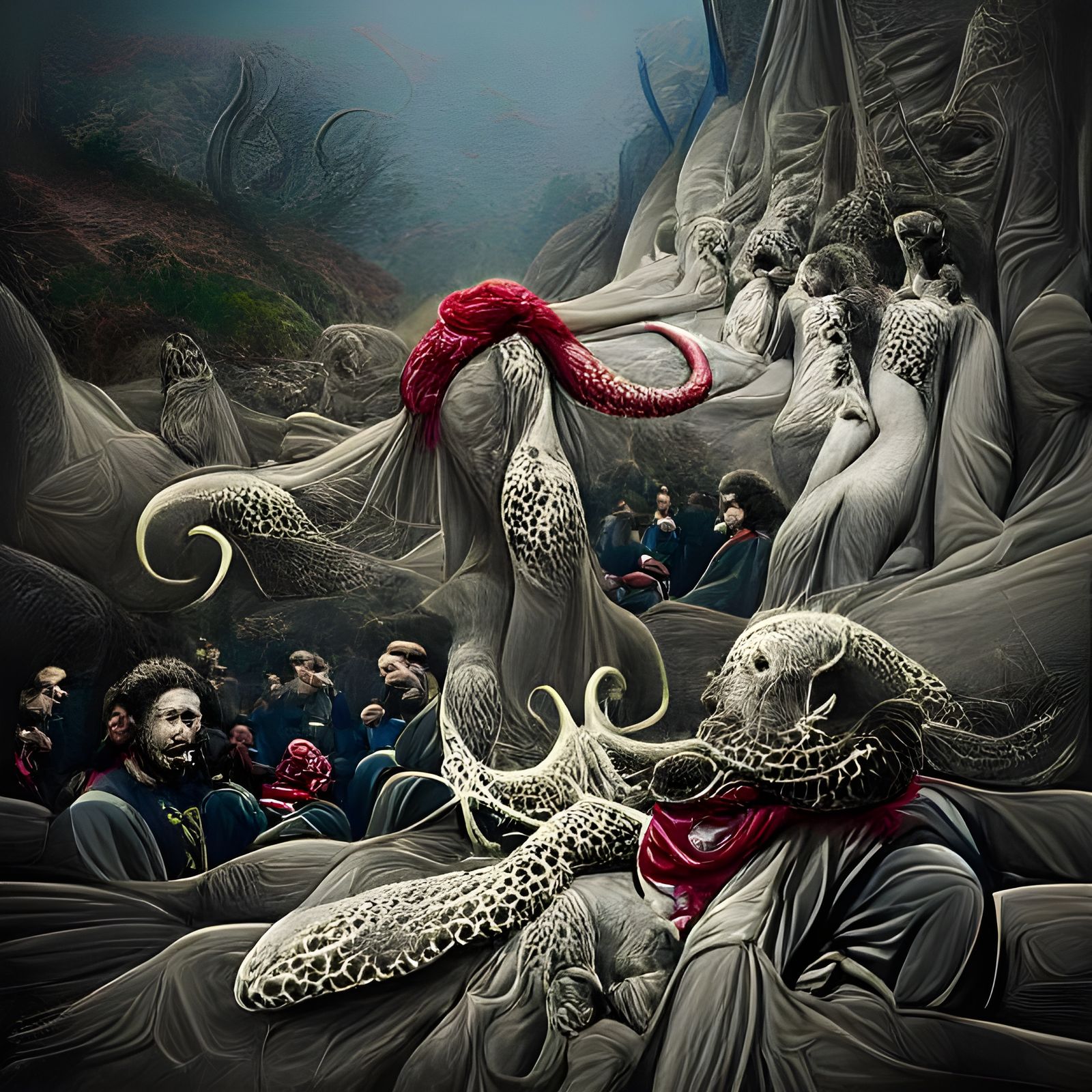 Gustave Doré Inspired Tentacle Illustration