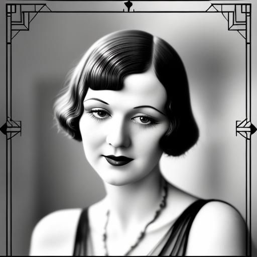 Glamorous 1920s Flapper Portrait in Art Deco Style