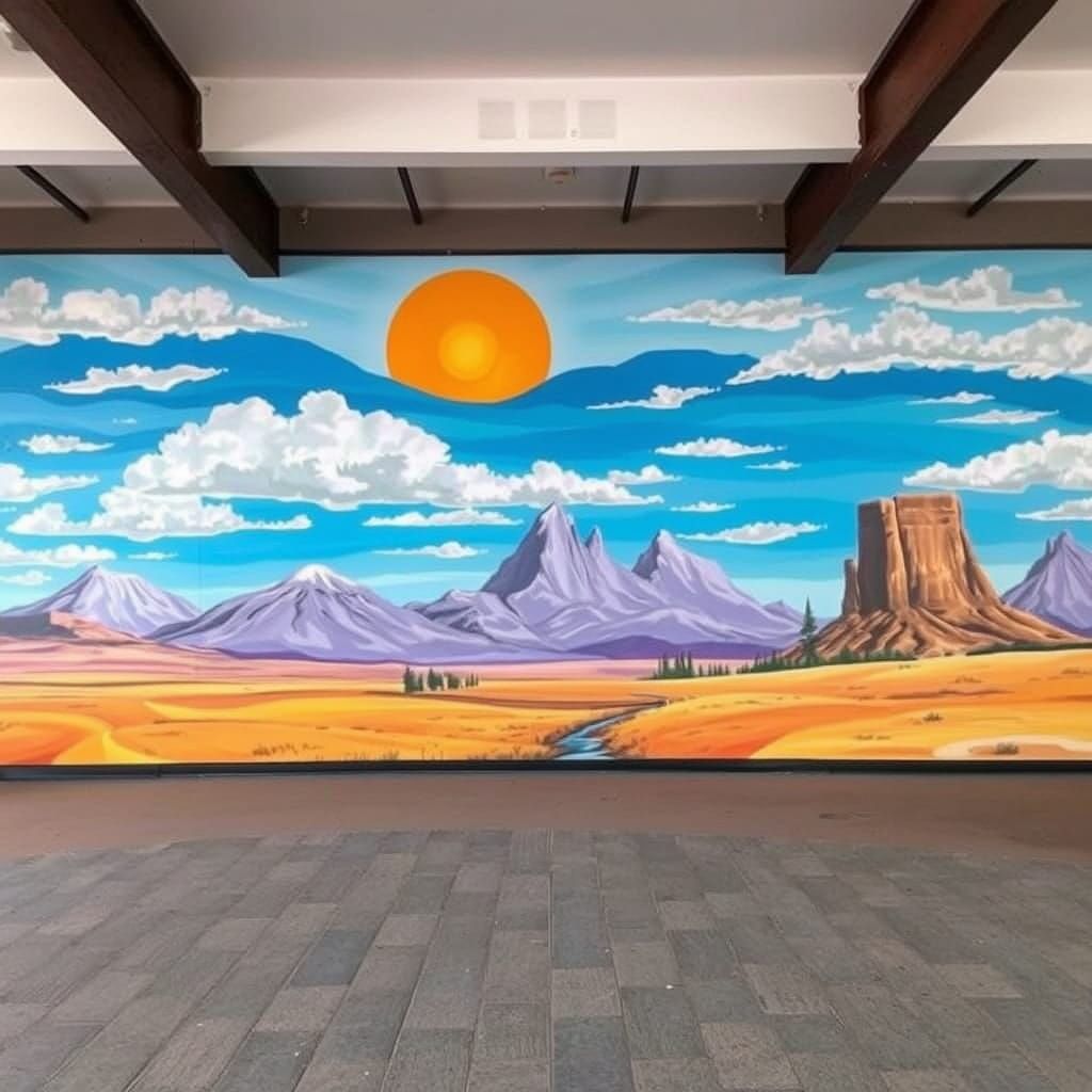 Detailed Airbrushed Saskatchewan Landscapes Mural