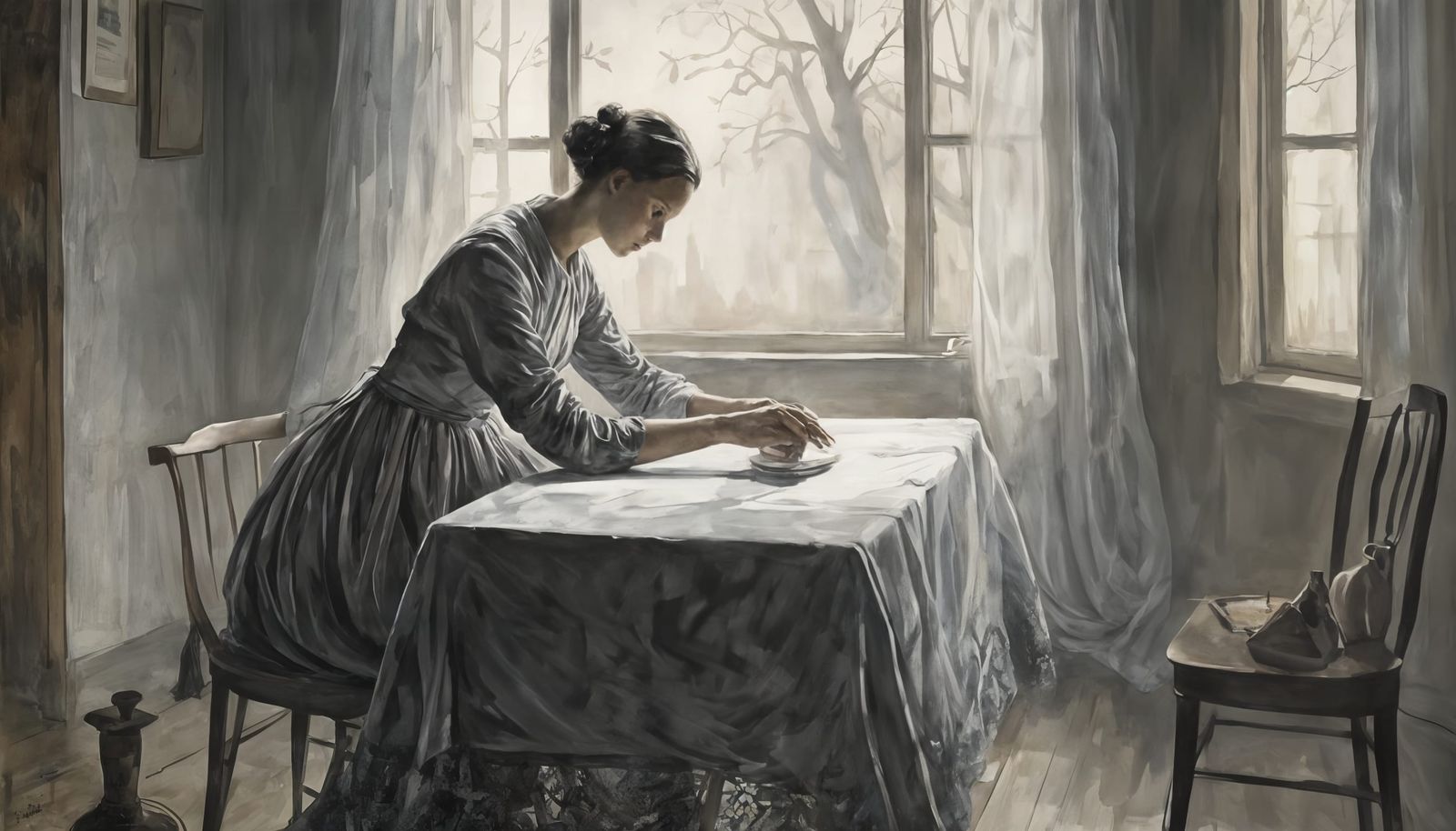 Serene Morning in a Dreamlike Interior