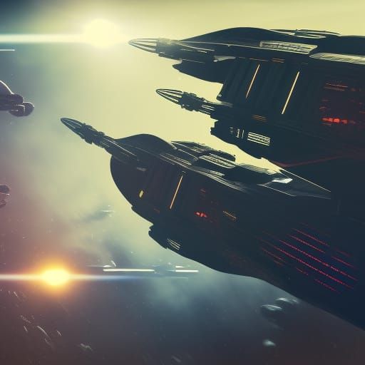 Spaceship War in Space: Battlestar Galactica Style