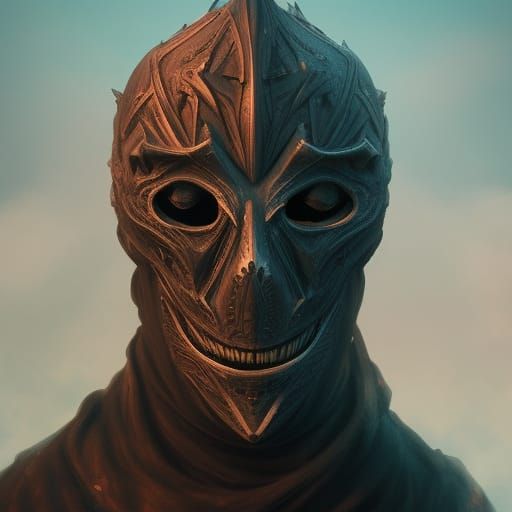 Creepy Masked Figure in Detailed Matte Painting