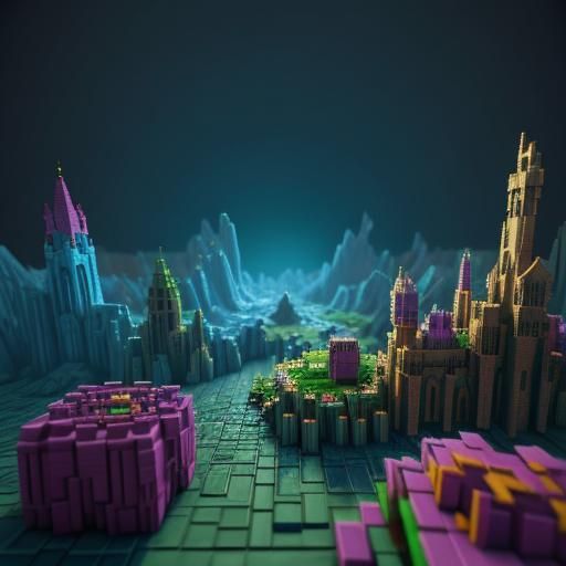 Voxel Fantasy Scene