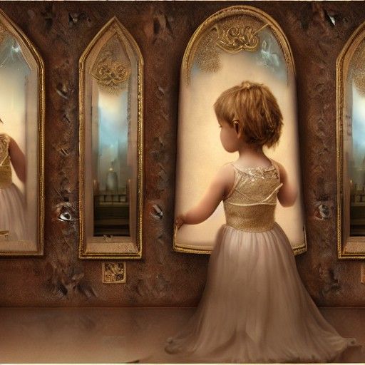 Princess Gazing in Mirror: Detailed Matte Painting
