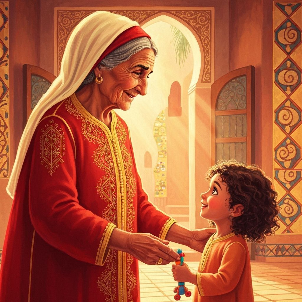 Moroccan Grandmother and Granddaughter in Matisse Style