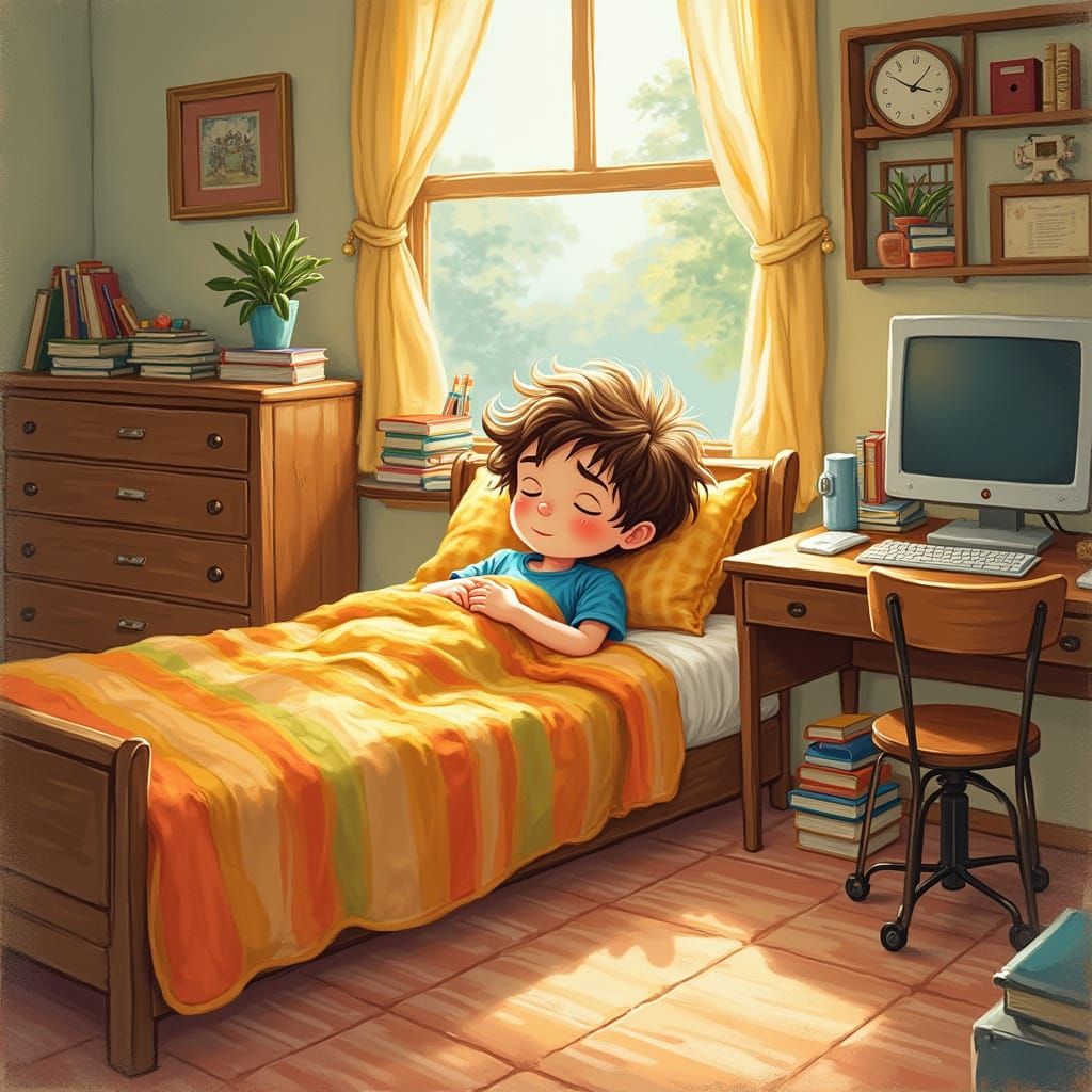 Cozy Boy's Bedroom Sanctuary in Whimsical Style