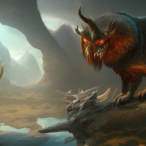 Detailed Animal Painting in Deep Color