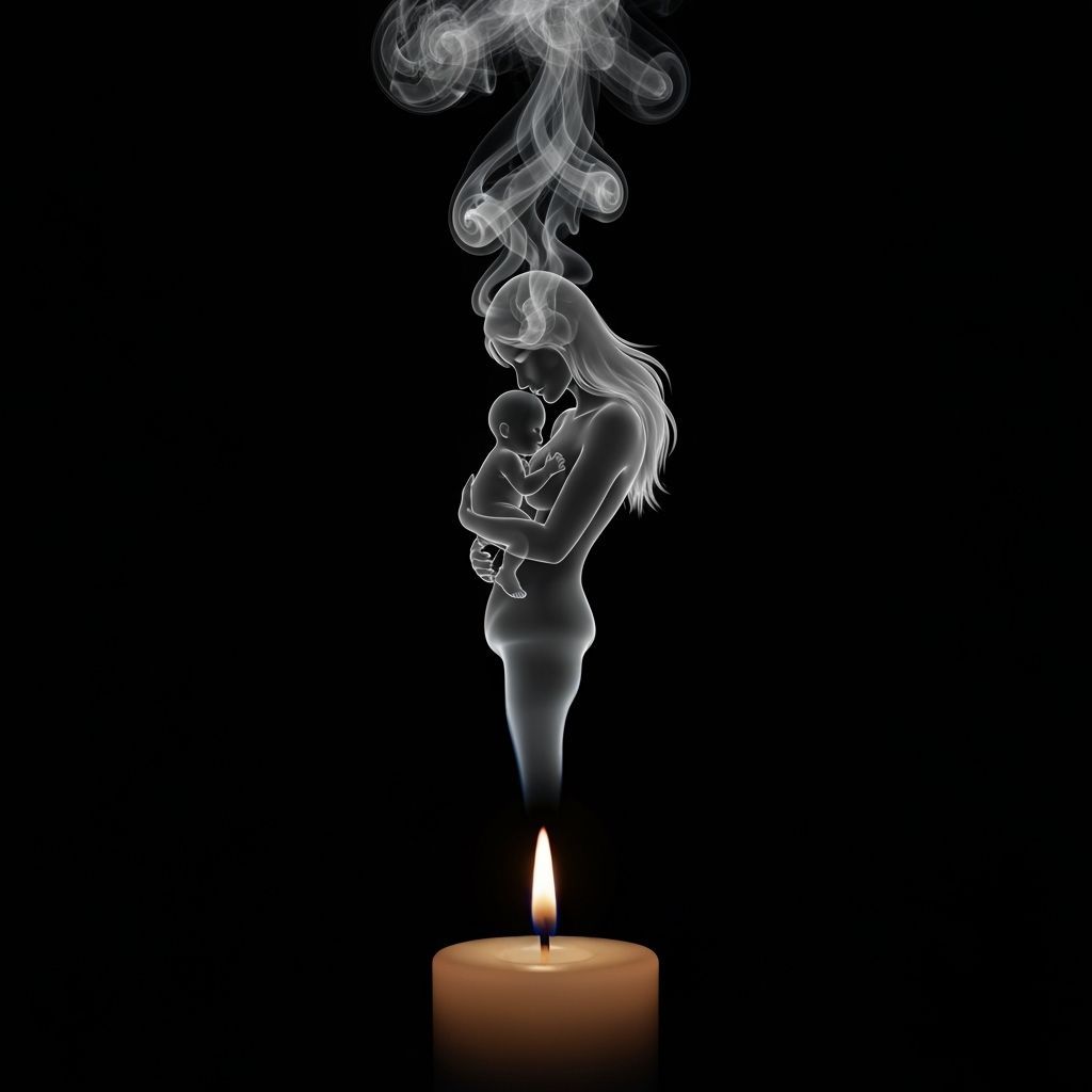 Candle Flame Transforms into Mother and Child