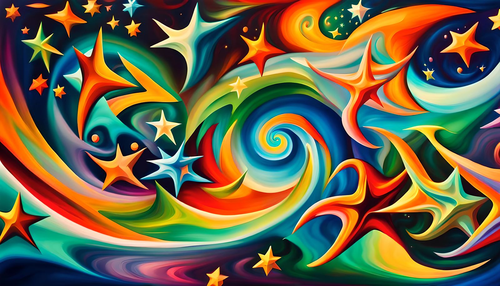 Swirling Newborn Stars in Iridescent Plasma Maelstrom