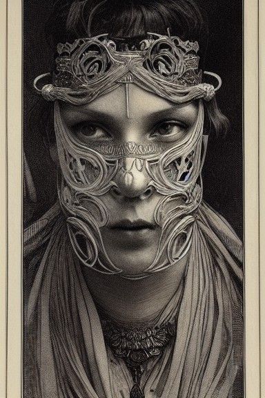 Egg King Portrait in Art Nouveau Style