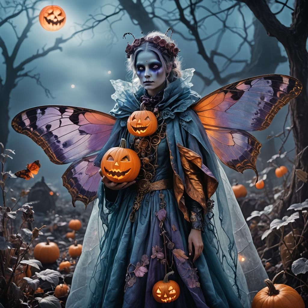 Steampunk Moth Fairy in Infrared Photography