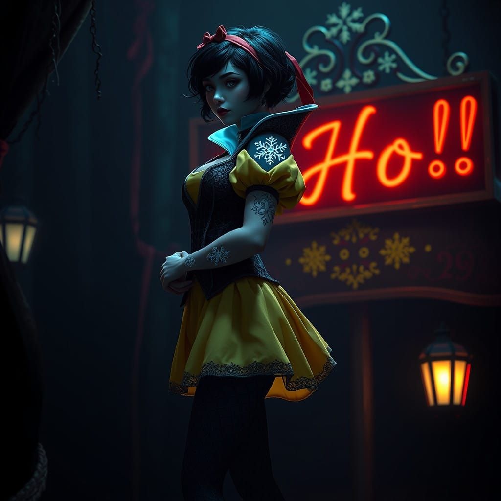 Gothic Snow White in a Dark Forest Wonderland