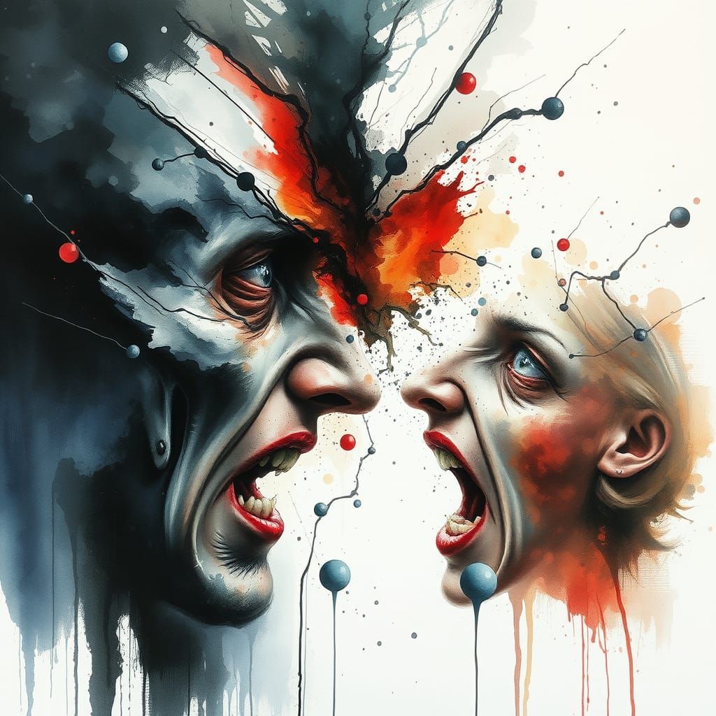 Surreal Mental Breakdowns in Stylized Watercolour