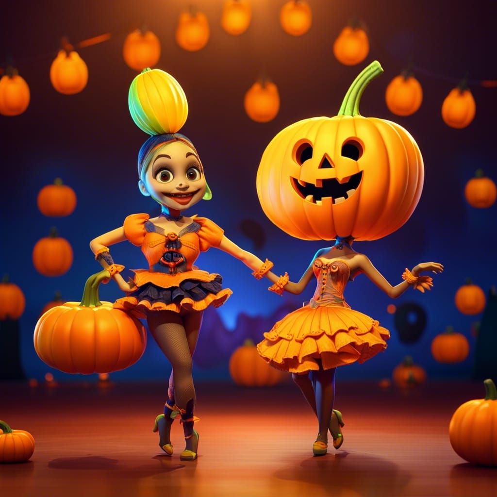 Halloween Party with Banana Dancer in 3D Art