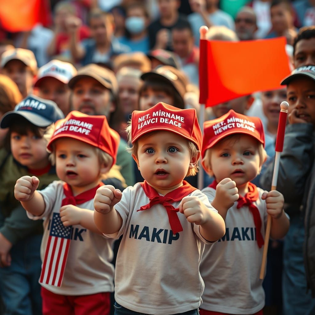 Cherubic Children Clash in Defiant Protest