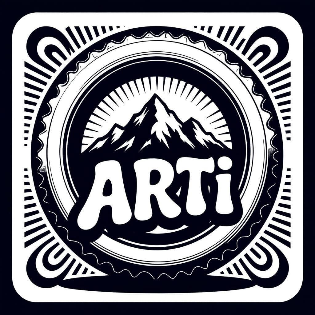 Bold Minimalist Logo: Skateboard Wheel, Mountain, and Psyche...